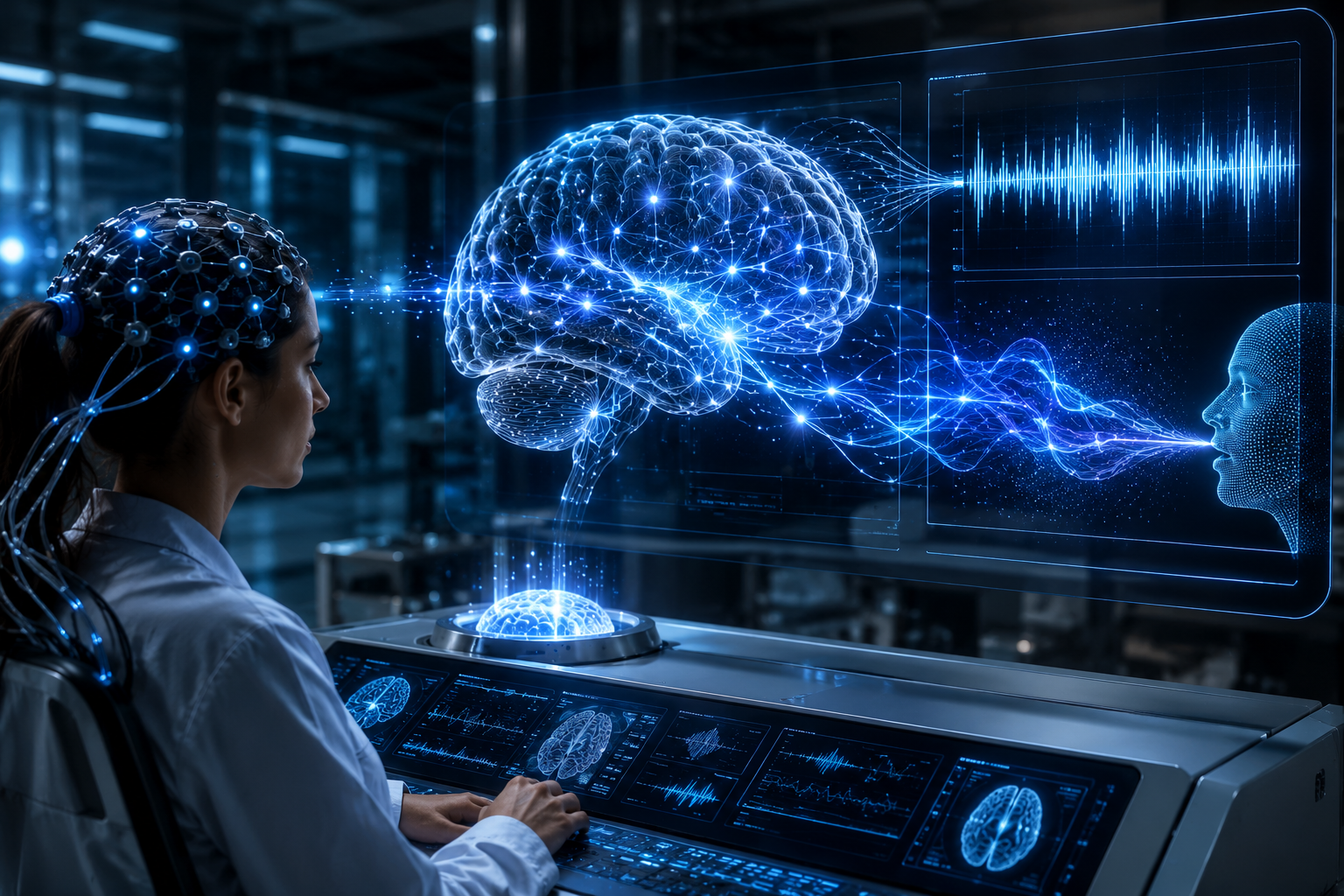 AI decoding neural speech patterns across a digital brain map