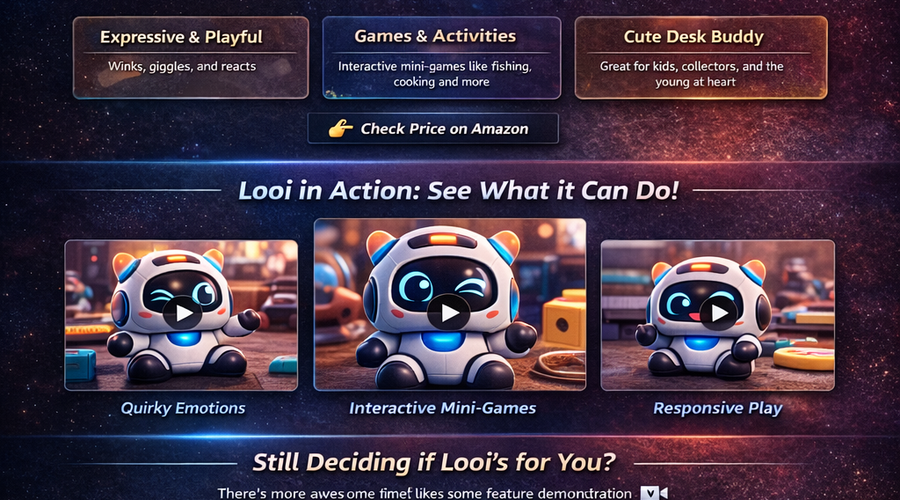 LOOI robot companion on a desk