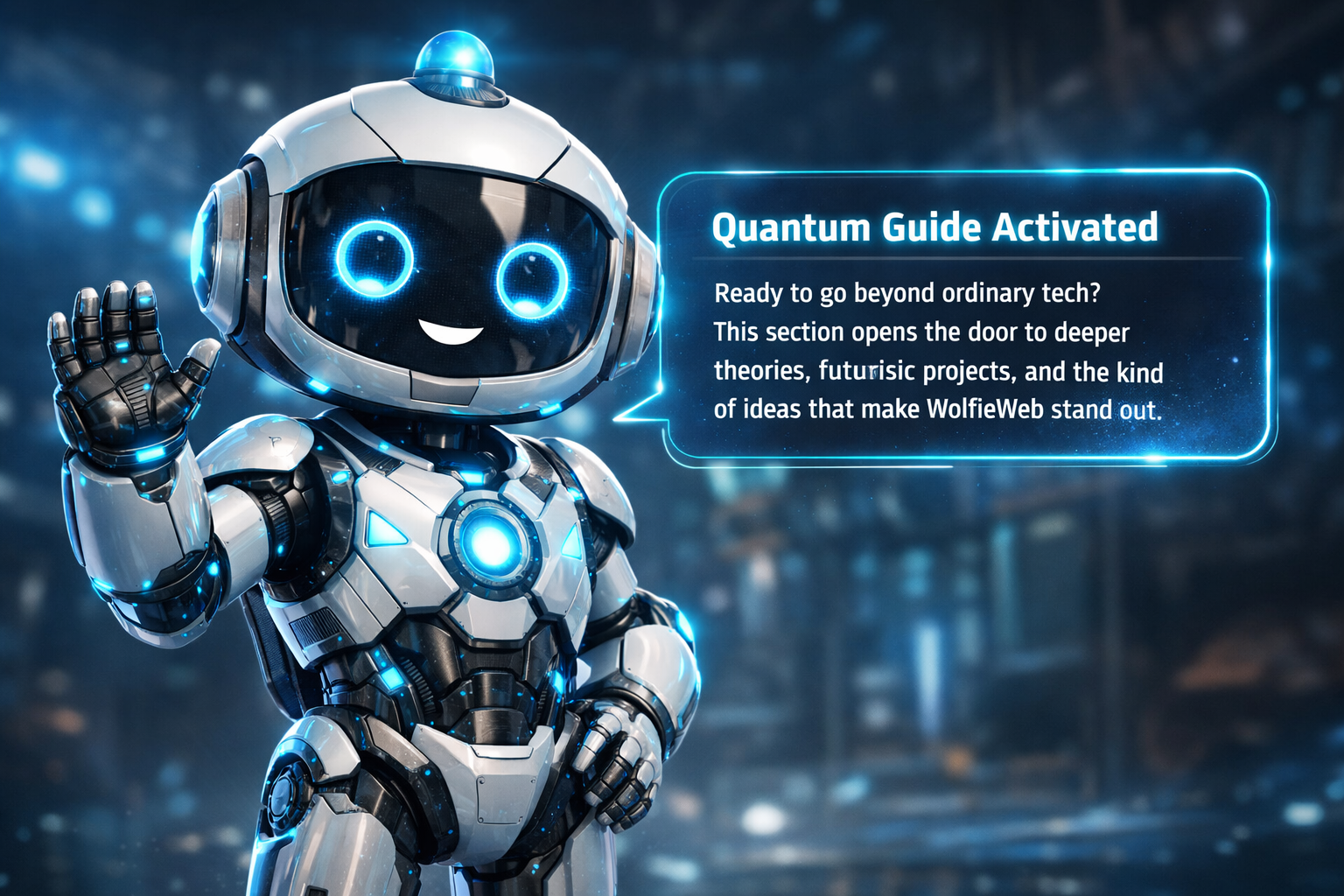 Photoreal quantum guide robot