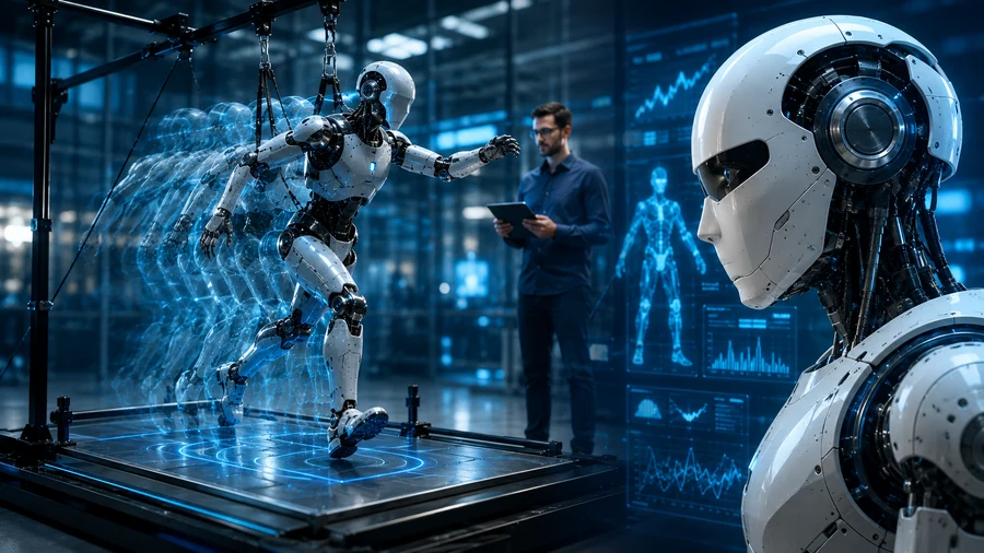 Humanoid robot learning movement video thumbnail