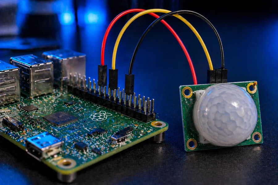 Raspberry Pi GPIO pinout for PIR motion sensor