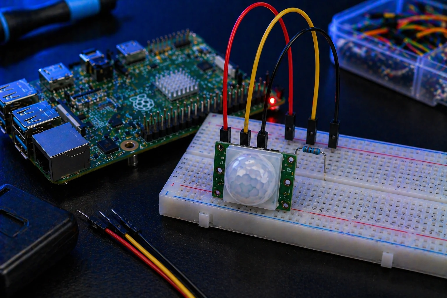 Raspberry Pi PIR motion sensor wiring tutorial