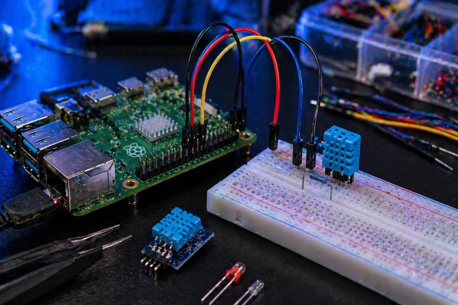 Raspberry Pi temperature sensor tutorial wiring